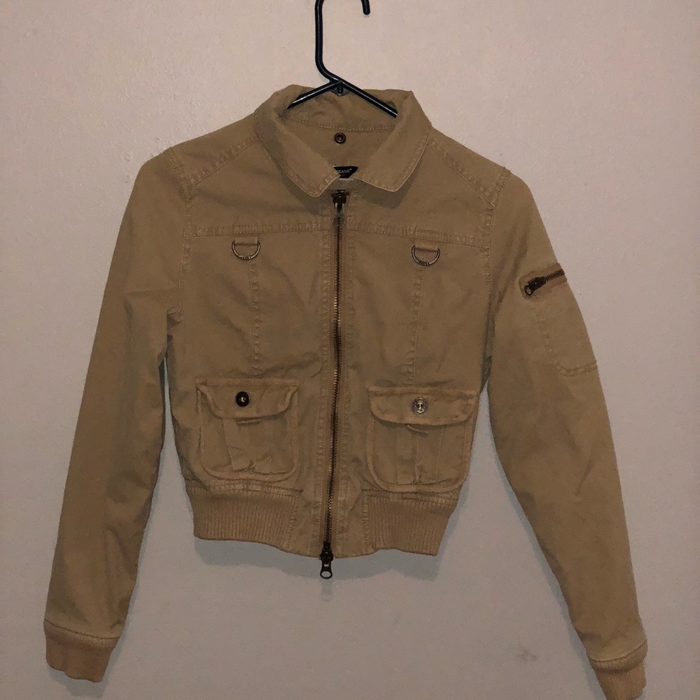 Guess Jeans Puffer, Khaki Zip Up Jacket. Sz. S/P.